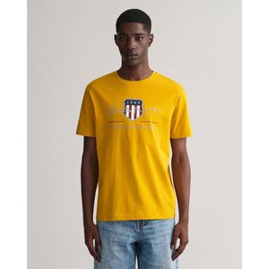 Gant Archive Shield Regular Fit T-shirt Met Korte Mouwen Geel 2XL Man