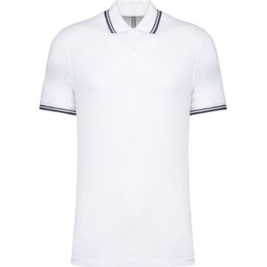 Kariban Gestreepte herenpolo korte mouwen K272 - White / Navy - XXL