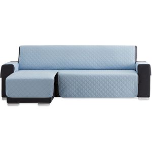 Duo quilt Chaise Longue links - Bankbeschermer - 200cm breed - Lichtblauw - OekoTex keurmerk