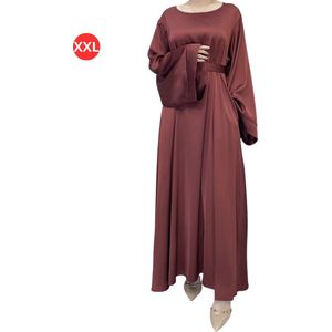 Livano Islamitische Kleding - Abaya - Gebedskleding Dames - Alhamdulillah - Jilbab - Khimar - Vrouw - Rood - Maat XXL