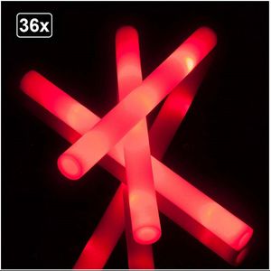 36x Foam stick LED licht Rood - festival thema feest party disco led verlichting fun