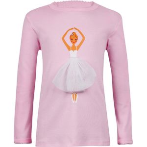 Ziegfeld T-shirt Lange Mouw Ballerina Meisjes Katoen Roze Mt 98