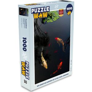 Puzzel Een groep koi karpers die in een cirkel zwemmen - Legpuzzel - Puzzel 1000 stukjes volwassenen