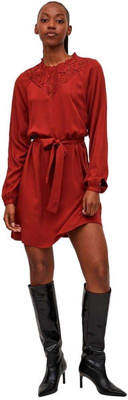 Vila - Suvita Lace - Korte Jurk - Oranje - Lange Mouwen