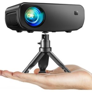 WiFi Mini-Projector Full HD 1080P 15.000 Lux Draagbaar - Compatibel met iOS/Android/Tablet/PC/TV-Stick/USB (Statief Inbegrepen)
