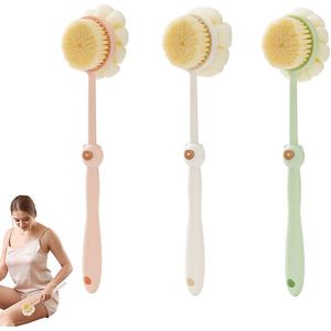Badborstel - 3 Stuks - Dubbelzijdig - Doucheborstel - Rugborstel - Huidborstel - Lichaamsborstel - Huidborstel - Dry Brush - Aanbrenghulp Lotion - Lotion Applicator Voor Rug - Met Steel - Voor Lichaam, Rug En Schouders - Doucheaccessoires
