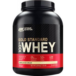 Optimum Nutrition Gold Standard 100% Whey Protein - Vanilla Ice Cream - Proteine Poeder - Eiwitshake - 71 doseringen (2270 gram)