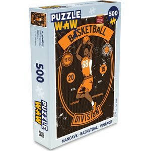 Puzzel Mancave - Basketbal - Vintage - Legpuzzel - Puzzel 500 stukjes