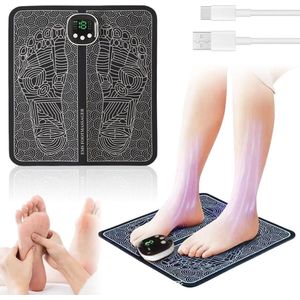 Opvouwbaar USB Voetmassageapparaat met 8 Modi en 19 Intensiteiten voor Spierpijn en Doorbloeding