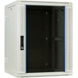 DSIT - 15U Wandkast - Wit - Glazen Deur - 600x600x770mm