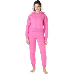 Bellivalini – Sportpak - Dames Huispak – Joggingpak – Trainingspak – Katoen – Tweedelig - Lange Mouwen – Roze – S – BLV-BLV50-222-SET