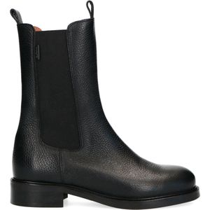 Manfield - Dames - Zwarte leren chelsea boots - Maat 36