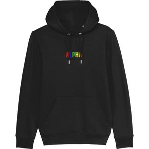 Hoodie heren - Alpha coloured - Wurban Wear | Streetwear | Premium fit | Heren trui | Sweater | Zwart