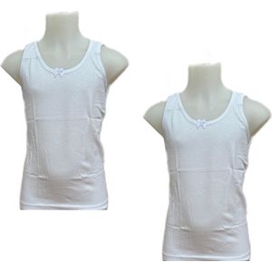 Embrator Meisjes Hemdjes 2-stuks wit maat 128/134