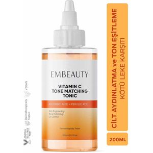 Embeauty Egaliserende Vitamine C Verhelderende Ferulinezuur + Ascorbinezuur Tonic / Voor Alle huidtypes / 200 ml