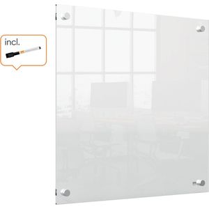 Nobo Draagbaar Wandgemonteerd Mini Whiteboard - 450 x 450 Millimeter - Inclusief Marker - Transparant Acryl