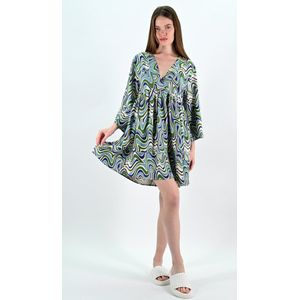 YesMooi - Mini Jurk met Golvend Motief - Zomerjurk - S (36)