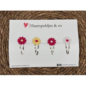 Haarspeldje flower setje 2 - bloemen - voorjaar - zomer - 5 cm speldjes