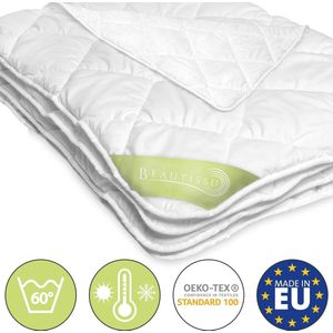 Beautissu dekbed eenpersons 155x220cm - wasbaar winterdekbed winterdekens ademend - zacht anti allergie deken - Beaunuit MD