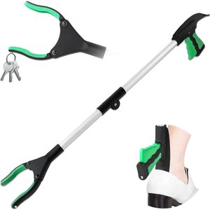 Igoods Grijparm - Draaibare Kop Afvalgrijper - Opvouwbare Grijper Helping Hand - Grijphulp van Aluminium - Grijpstok voor Afval & Zwerfvuil - Groen
