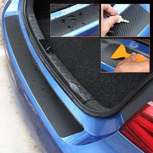 Kofferbak Lijst Achterbumper Carbon Sticker Kras Bescherming - 90cm Universeel Auto Accessoires Beschermlijst Beschadiging