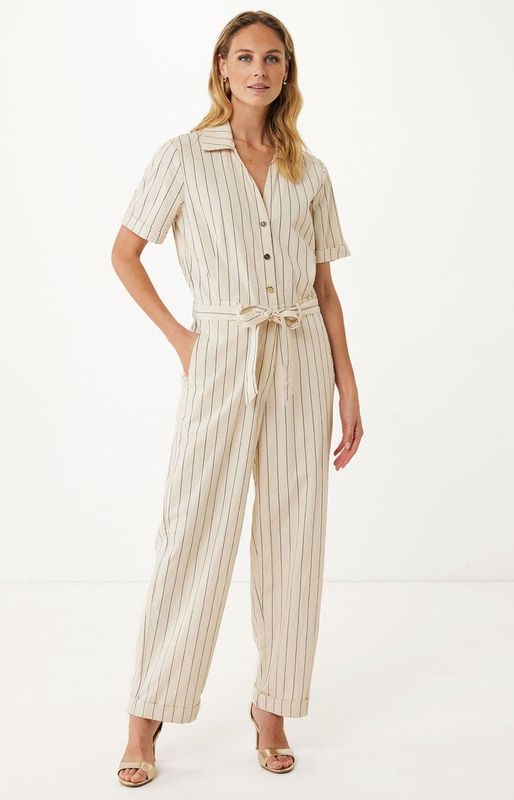 MEXX Jumpsuit  crème / zwart