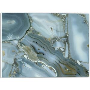 PVC Schuimplaat - Luxe Wit met Gouden Marmer - 40x30 cm Foto op PVC Schuimplaat (Met Ophangsysteem)