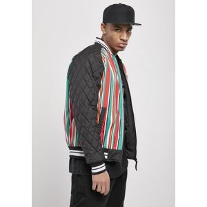 Southpole - Stripe College jacket - XL - Zwart/Multicolours