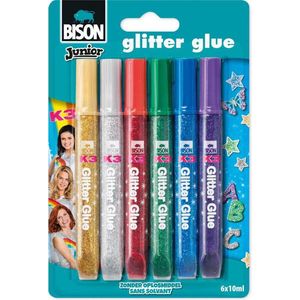 Glitterglue Bison K3 6*10ml -