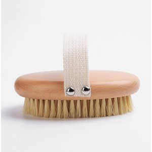 2-pack droge lichaamsborstel met natuurlijke- stijve haren voor het elimineren van cellulitis- droge borstel voor het verbeteren van de bloedsomloop en lymfedrainage voor een onberispelijke huid