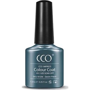 CCO Shellac - Gel Nagellak - kleur Denim Patch 91254 - Blauw - Dekkende kleur - 7.3ml - Vegan