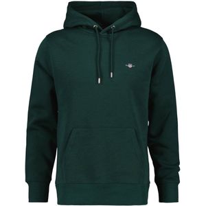 Gant - REG SHIELD HOODIE - Hoodie - Tartan Green - Met Logoborduursel op Borsthoogte