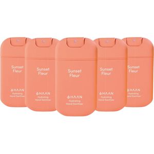 HAAN - Hand Desinfectie Pocket 30 ml - Sunset Fleur - Set van 5 Stuks - Roze