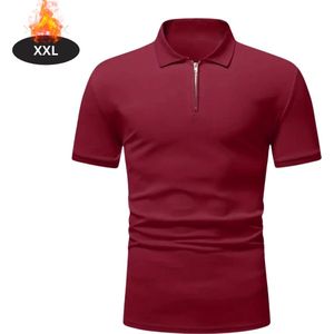 Livano Poloshirt Heren - T-Shirt Heren - Shirt - Overhemd - Polo Shirt - Bordeauxrood - S