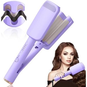 Deep Waves - Professionele Wafeltang - 32 mm - Krultang - Paars - 4 Temperatuurinstellingen