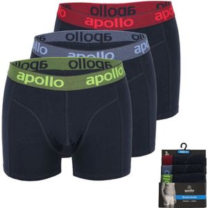 Apollo heren boxershorts - maat M - Navy colours - 3-pack