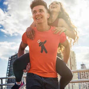 Oranje EK WK & Koningsdag T-Shirt Dab King (HEREN - MAAT M) | Oranje Kleding | WK Feestkleding