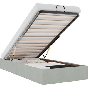 vidaXL - Bedframe - zonder - matras - 80x200 - cm - fluweel - lichtgrijs