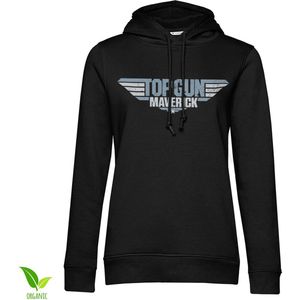 Top Gun Maverick Distressed Logo Girls Hoodie Damen Black-S