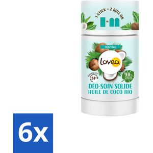 Lovea – Deodorant – Solid Organic Coconut Oil – Natuurlijke bescherming – 50 g - Voordeelverpakking - 6 stuks