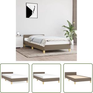 The Living Store Bedframe - Multiplex Lattenbodem - 203 x 103 x 50 cm - Taupe