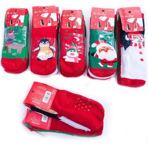 Kindersokken - Kerstsokken - Unisex - Warme wintersokken - 2 PAAR - Antislip - 0-8 maand