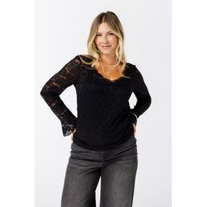 MS Mode Top Kanten top met lange mouwen