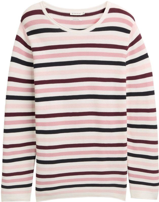 TOM TAILOR - MY TRUE ME - Gebreide Trui - Rose - Gemaakt van Biologisch Katoen