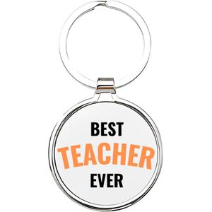 Akyol - best teacher ever Sleutelhanger - Leraar - de beste leraar - docent - lesgeven - werk - collega - beste ooit - cadeau - verjaardag - kado - geschenk - gift - verrassing - welkomst cadeau - afscheidscadeau - 4 x 7,5 CM