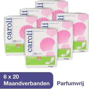 Caroli Maandverband Voordeelverpakking - 120 stuks Maandverband Maxi - Parfumvrij - 100% bescherming - Snelle Absorptie - Soft & Dry Toplaag - Dermatologisch Getest - 9 cm x 23 cm - Nordic Swan Ecolabel