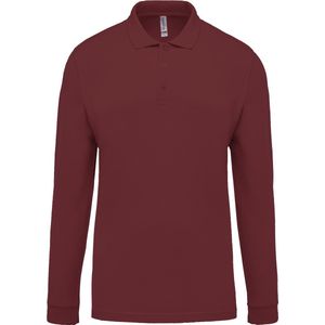 Kariban Piqué-herenpolo lange mouwen K256 - Wine - 4XL