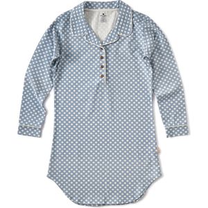 Little Label Pyjama Dames Maat XS/34 - lichtblauw, wit - Twinkle - Nachthemd - Slaapshirt - Zachte BIO Katoen