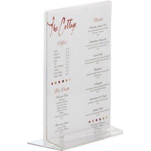 Olympia A5 plexi menukaarthouder / folderhouder recht A5 - 14,8 x 21 cm - Houder voor flyer & menu - Menuhouder