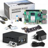 Raspberry Pi 5 - Starter-Set - 16GB RAM - Metalen Behuizing - Actieve Koeler - M.2 NVMe SSD PCIe-kaart - Officiële USB-C 27 W-voeding - 64 GB-editie - 4K Micro HDMI